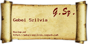 Gebei Szilvia névjegykártya